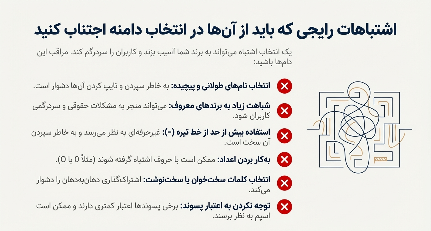اشتباهات رایج در انتخاب دامنه