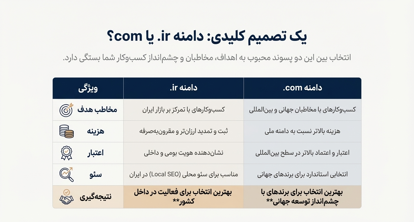 دامنه IR. یا COM.؟